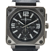 ベル&ロス プロ チタニウム 腕時計 BR01-94-TT 自動巻き グレー文字盤 チタン ラバー メンズ Bell&Ross 【中古】